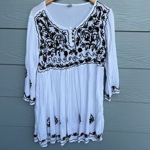 Linen White Flowy Dress